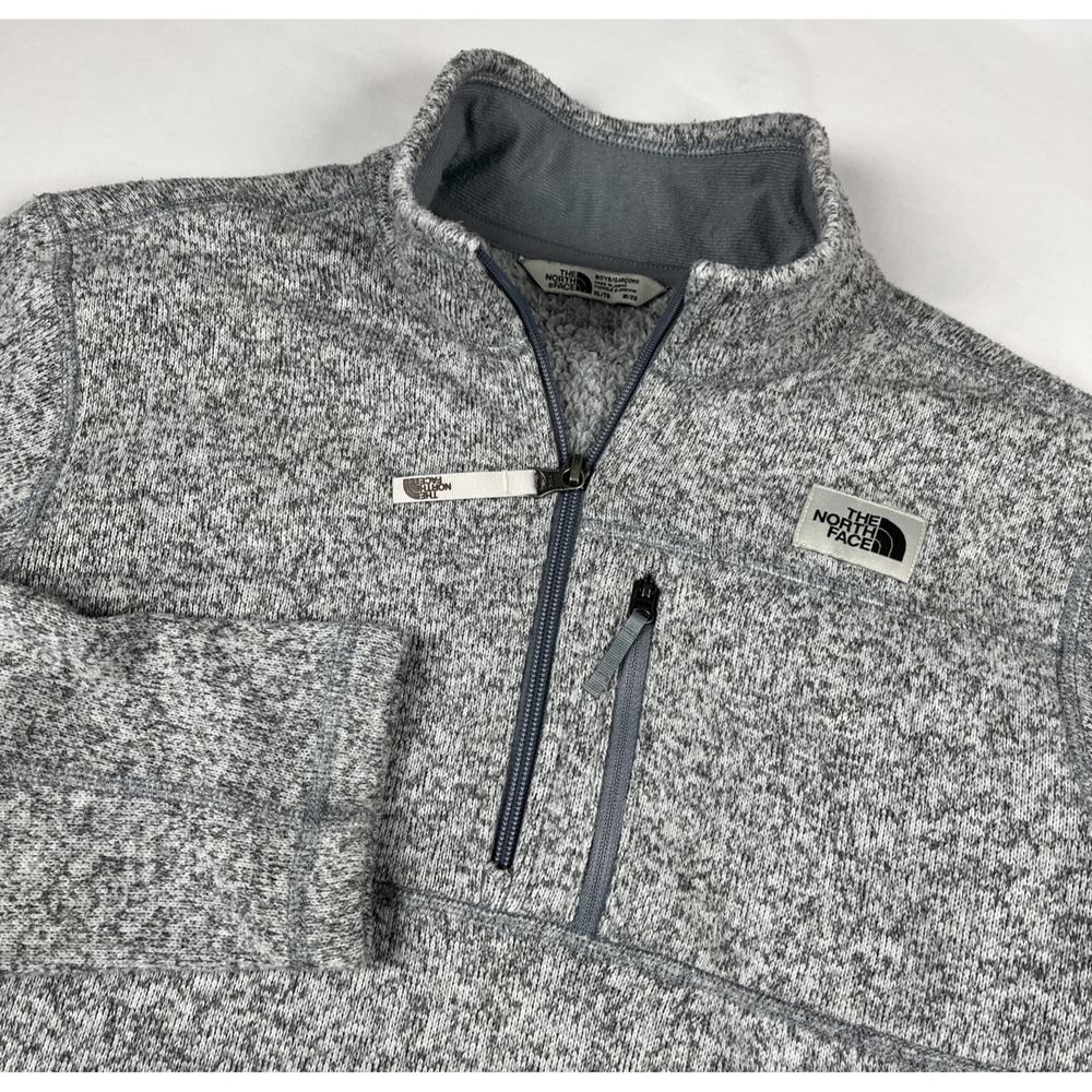The North Face EUC Boys 1/4-Zip Warm Outdoor Gray Sweater-Fleece Pullover -‎ XL - Picture 3 of 11